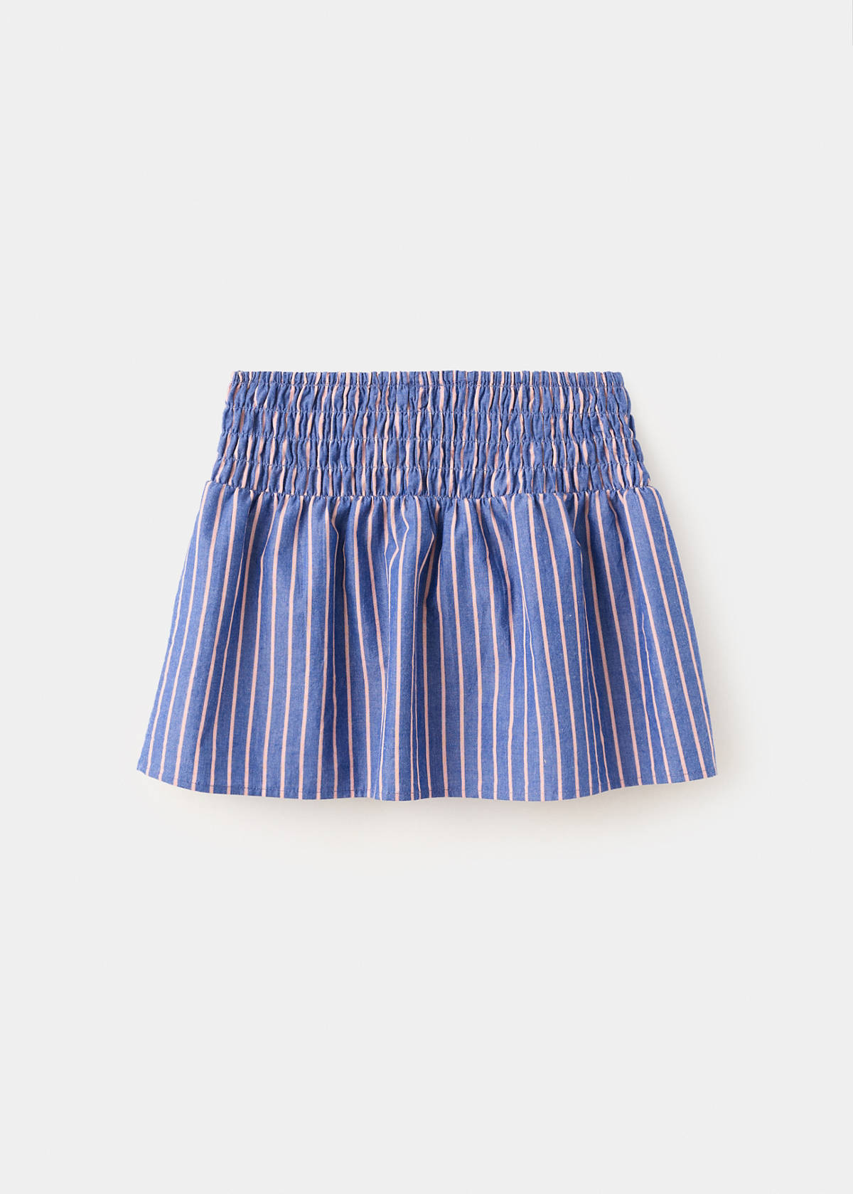 Striped cotton skirt — Blue