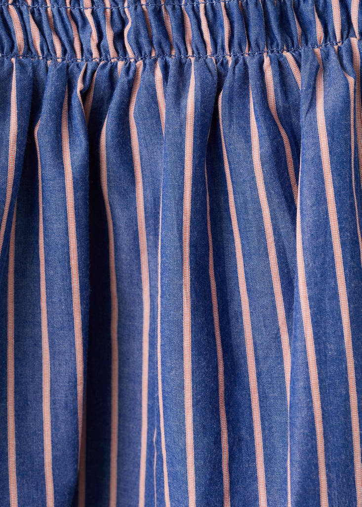 Striped cotton skirt — Blue