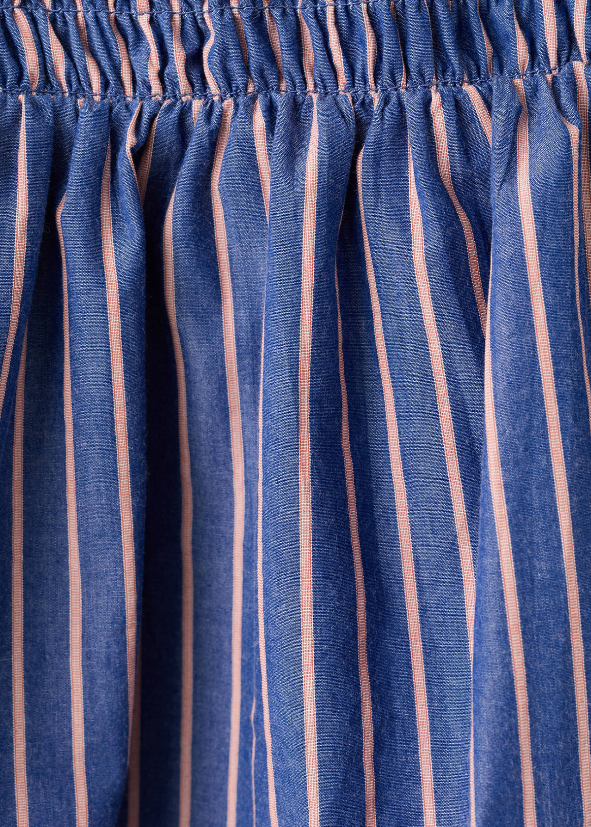 Striped cotton skirt — Blue