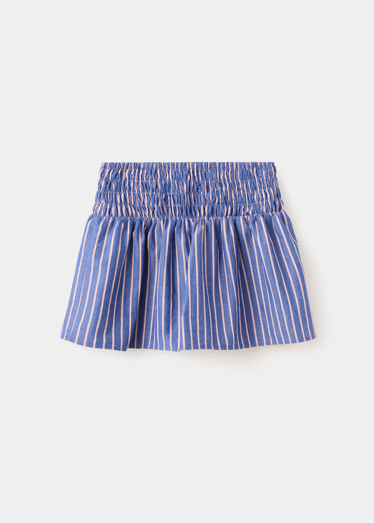 Striped cotton skirt — Blue
