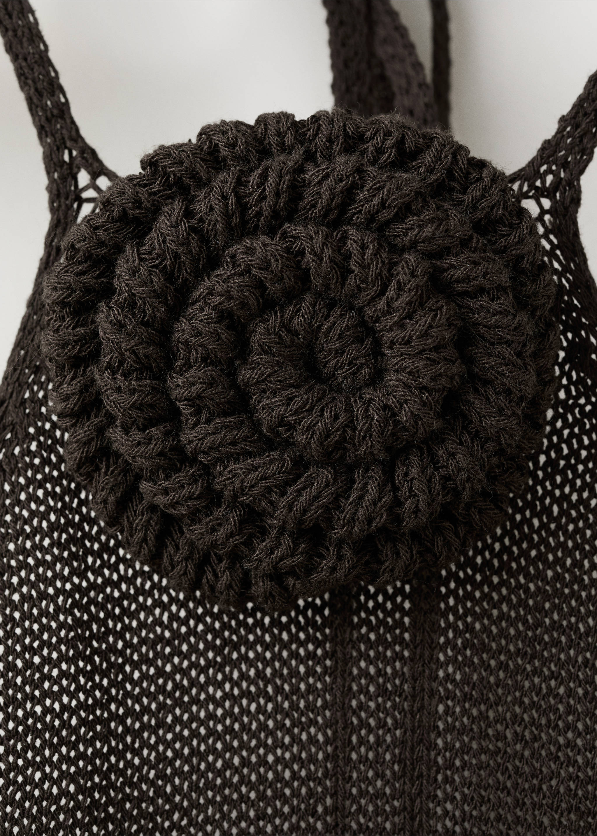 Crochet flower halter top - Details of the article 8, Chocolate. Ref: 37061368-00.
