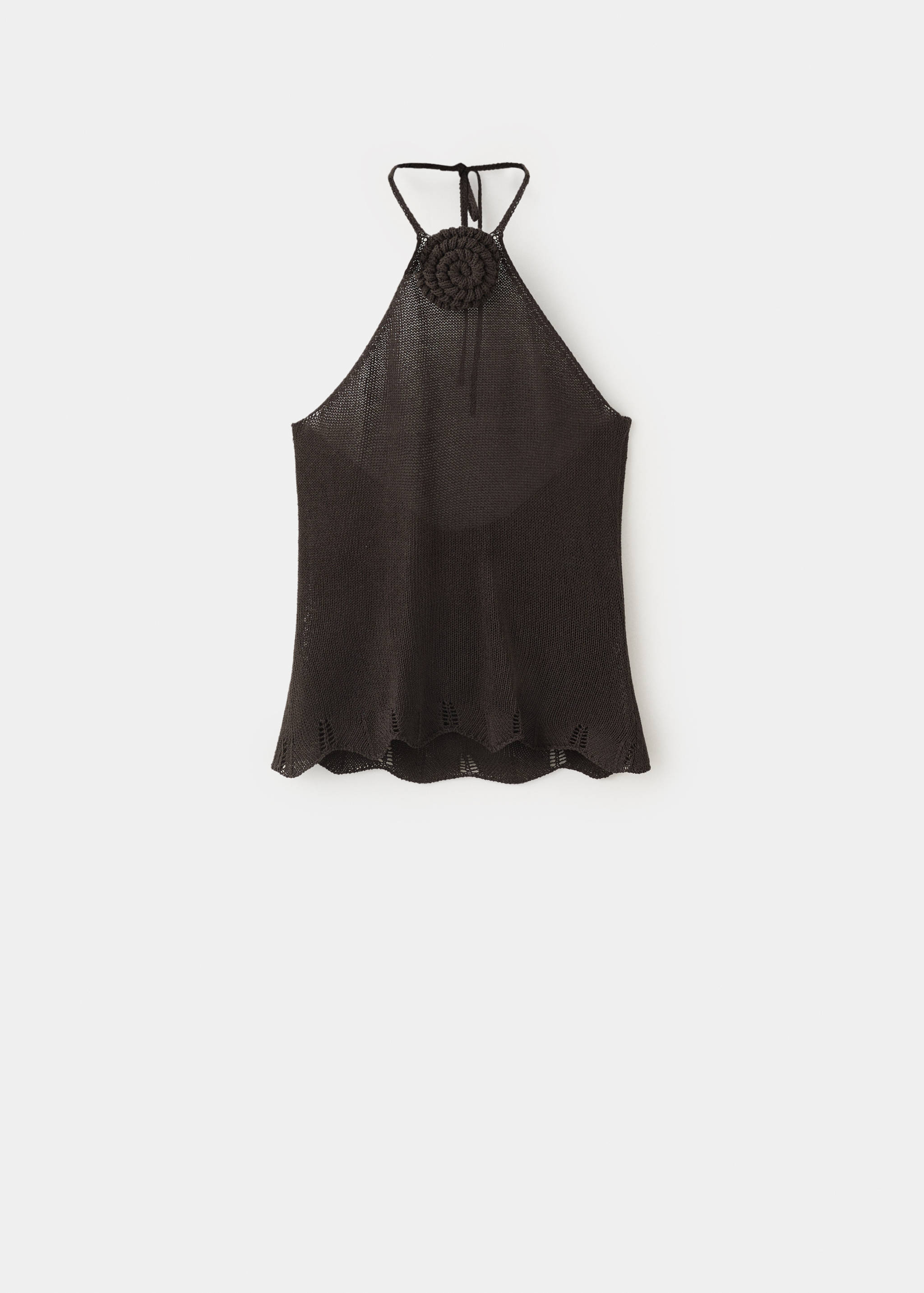 Top halter crochet flor - Artigo sem modelo