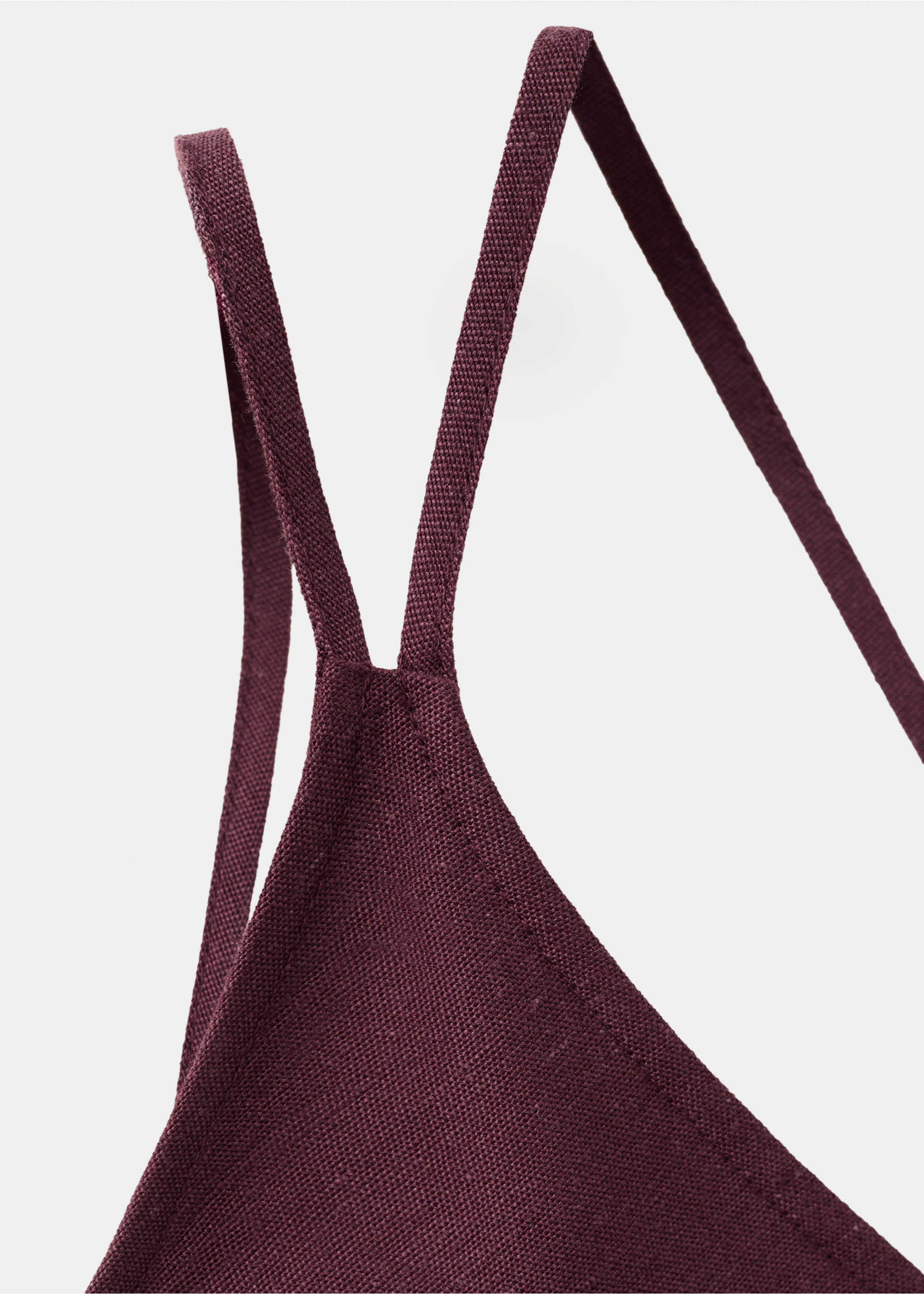 Asymmetric floral embroidered top - Details of the article 8, Maroon. Ref: 37061370-00.