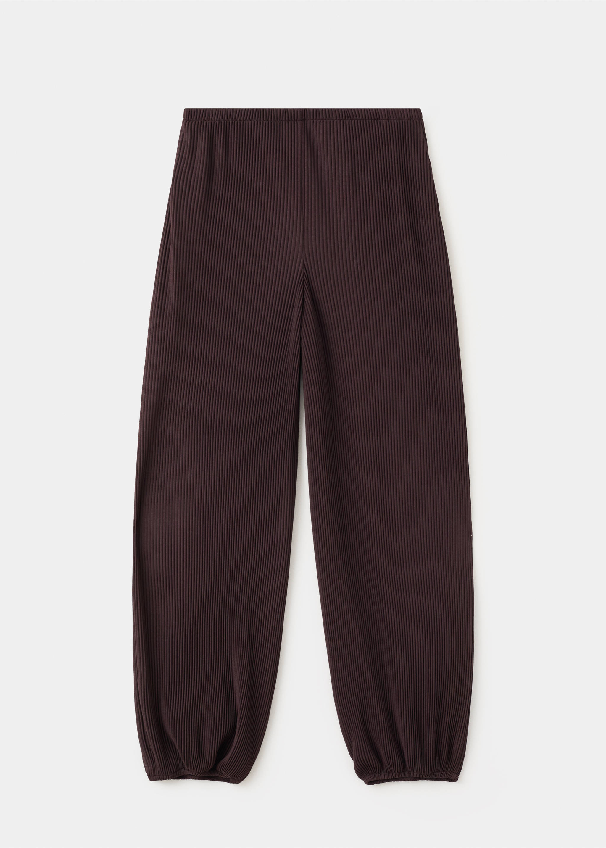 Textured harem pants - Article without model, Chocolate. Ref: 37061371-00.