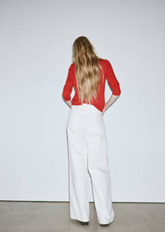 Wide leg mid-rise jeans — White 2