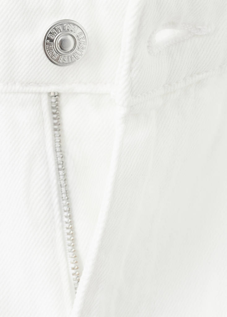 Wide leg mid-rise jeans — White