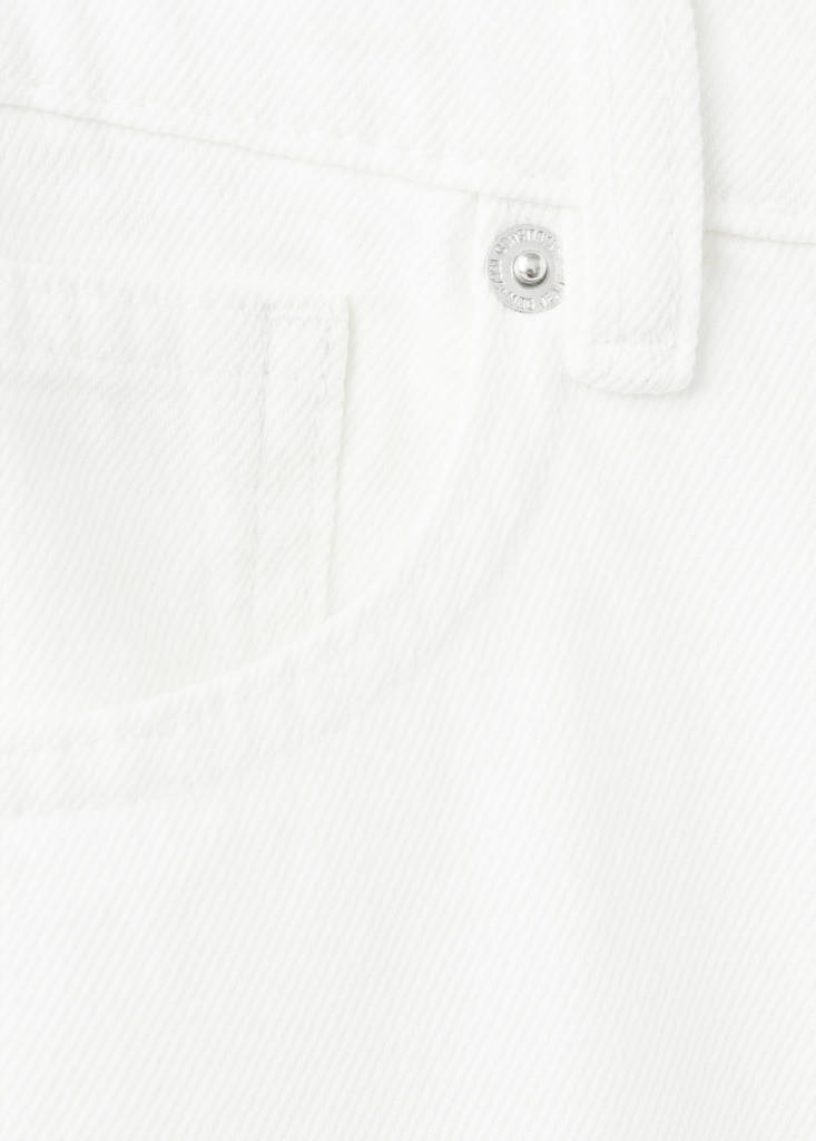 Wide leg mid-rise jeans — White