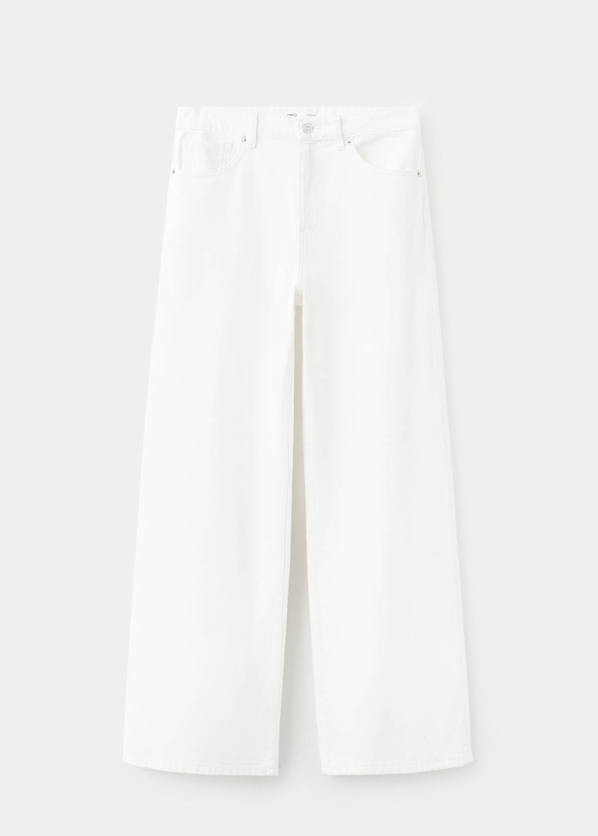 Wide leg mid-rise jeans — White