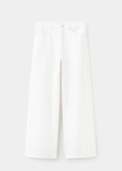 Wide leg mid-rise jeans — White 6
