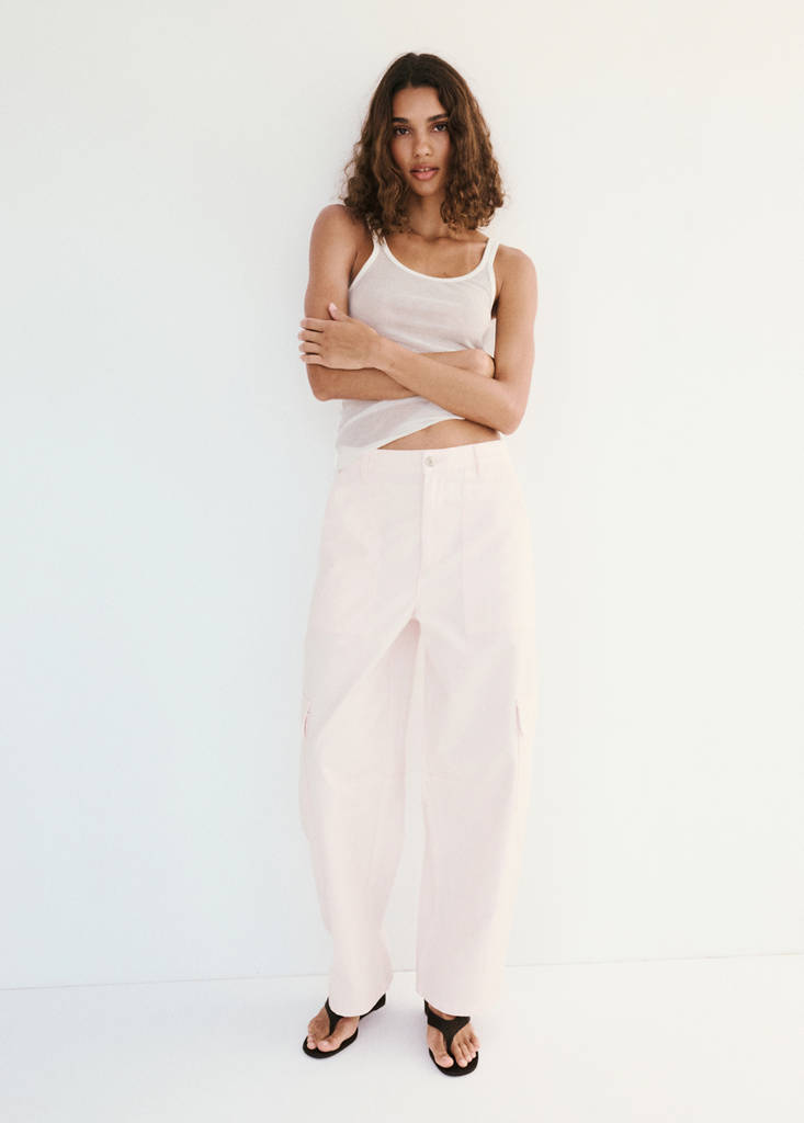 Pocket cargo jeans — Pastel Pink