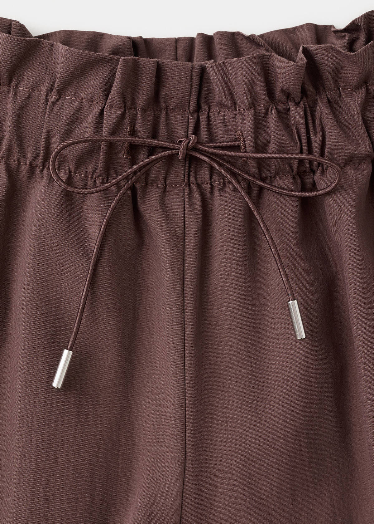 Straight shorts with ruched waist — Purple