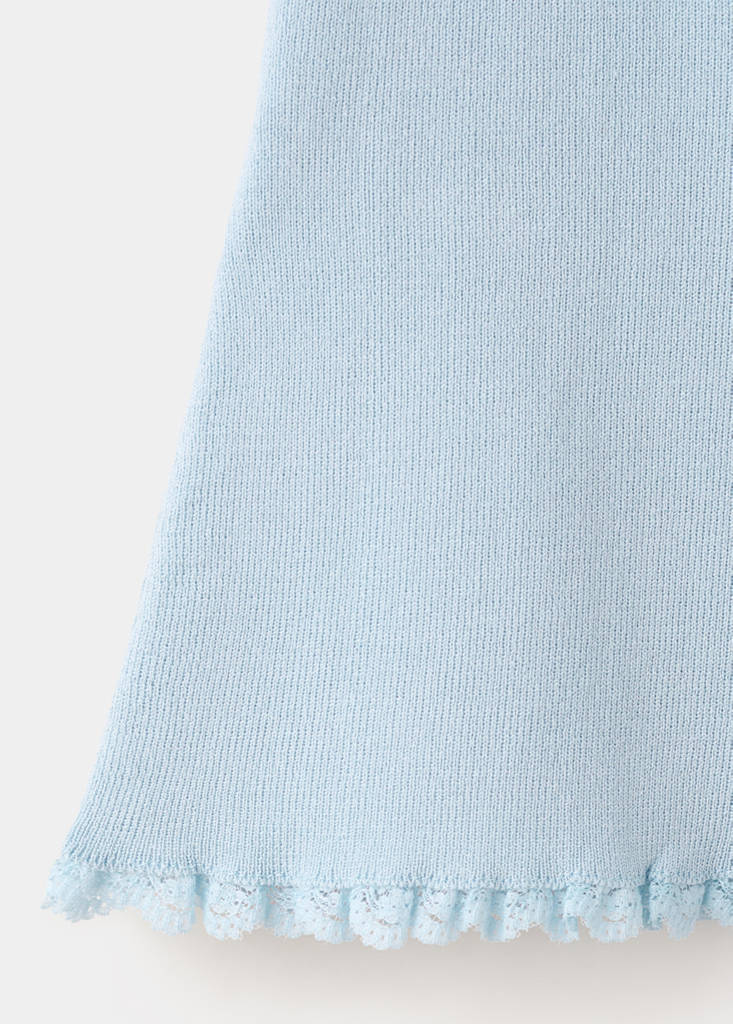 Short pleated skirt — Sky Blue