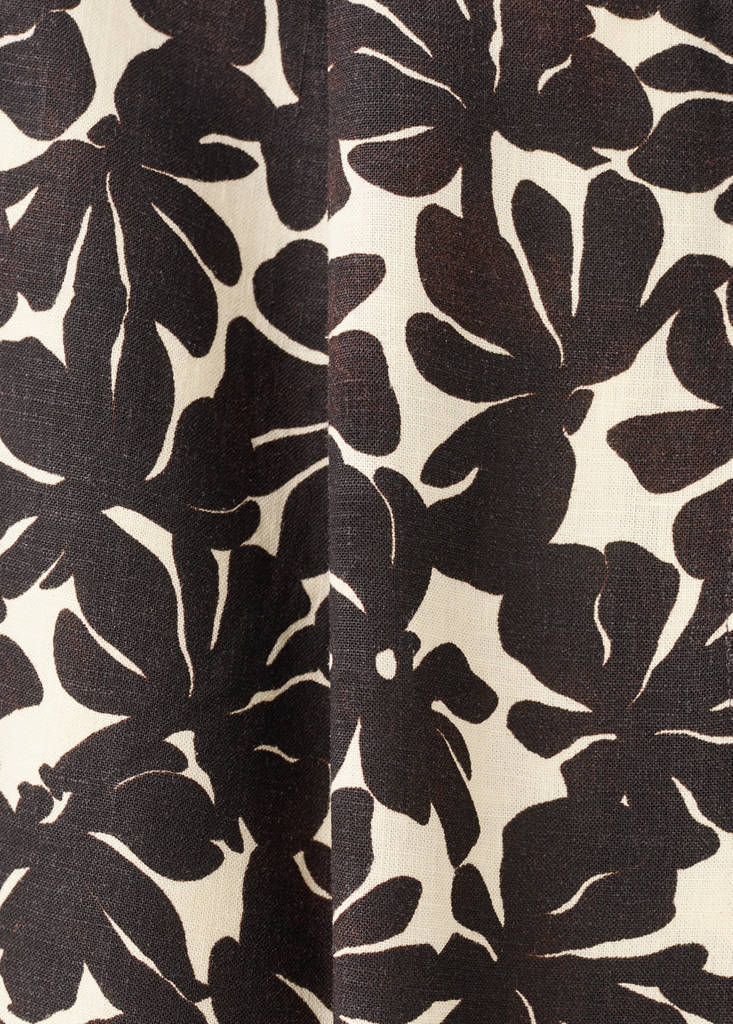 Floral print straight trousers — Ecru