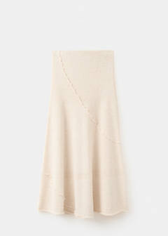 Ribbed skirt with wavy stitching details — Sand 6