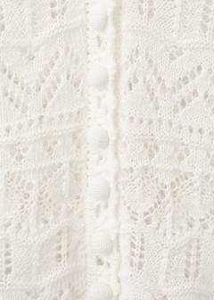 Short-sleeve openwork knit cardigan — Ecru 9