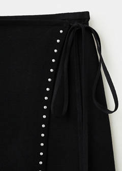 Studded wrap skirt — Black 7