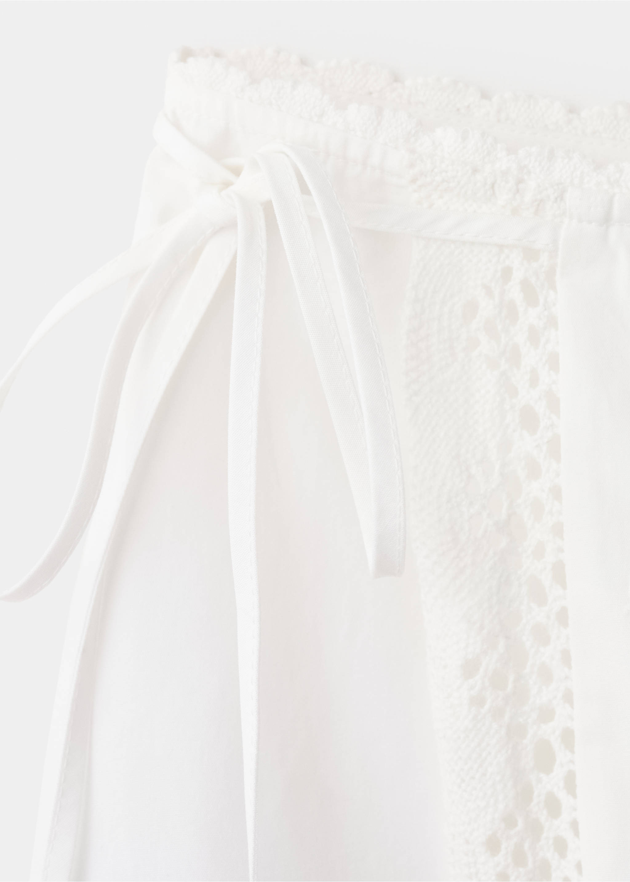Cotton skirt with broderie anglaise embroidery - Details of the article 8, White. Ref: 37061386-00.
