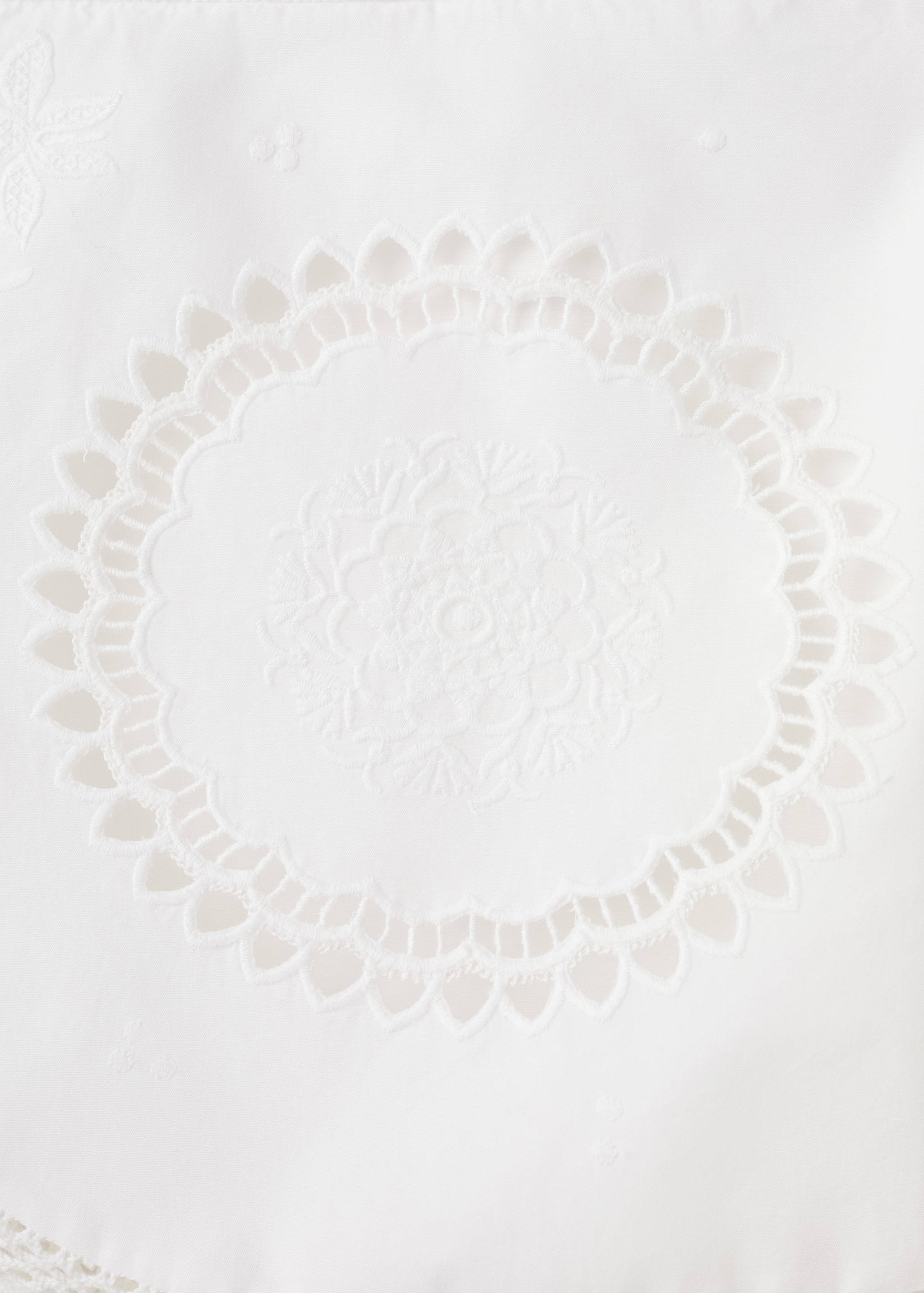 Cotton skirt with broderie anglaise embroidery - Details of the article 0