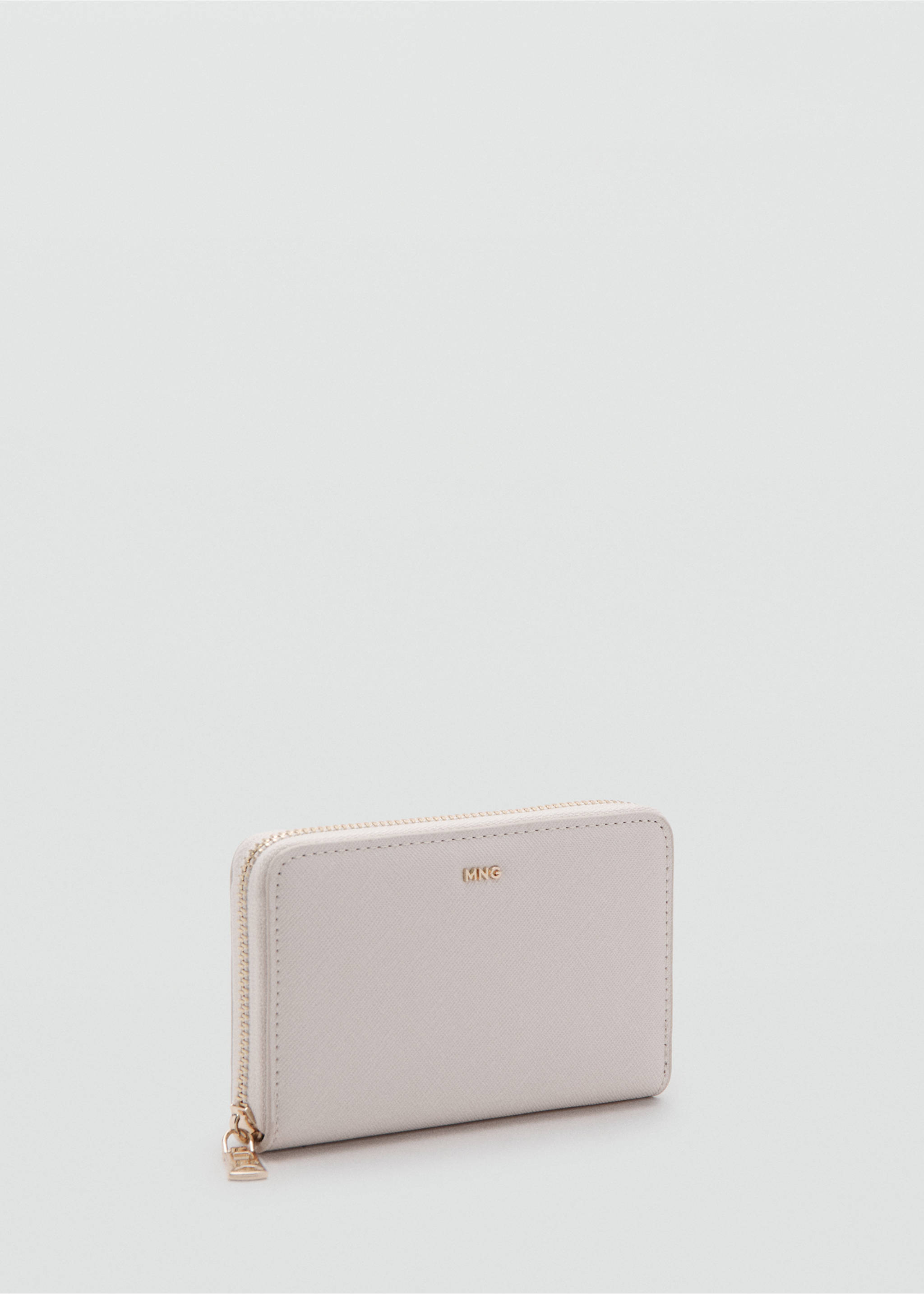 Billetera mediana efecto safiano - Plano medio, Gris hielo. Ref: 37061387-00.