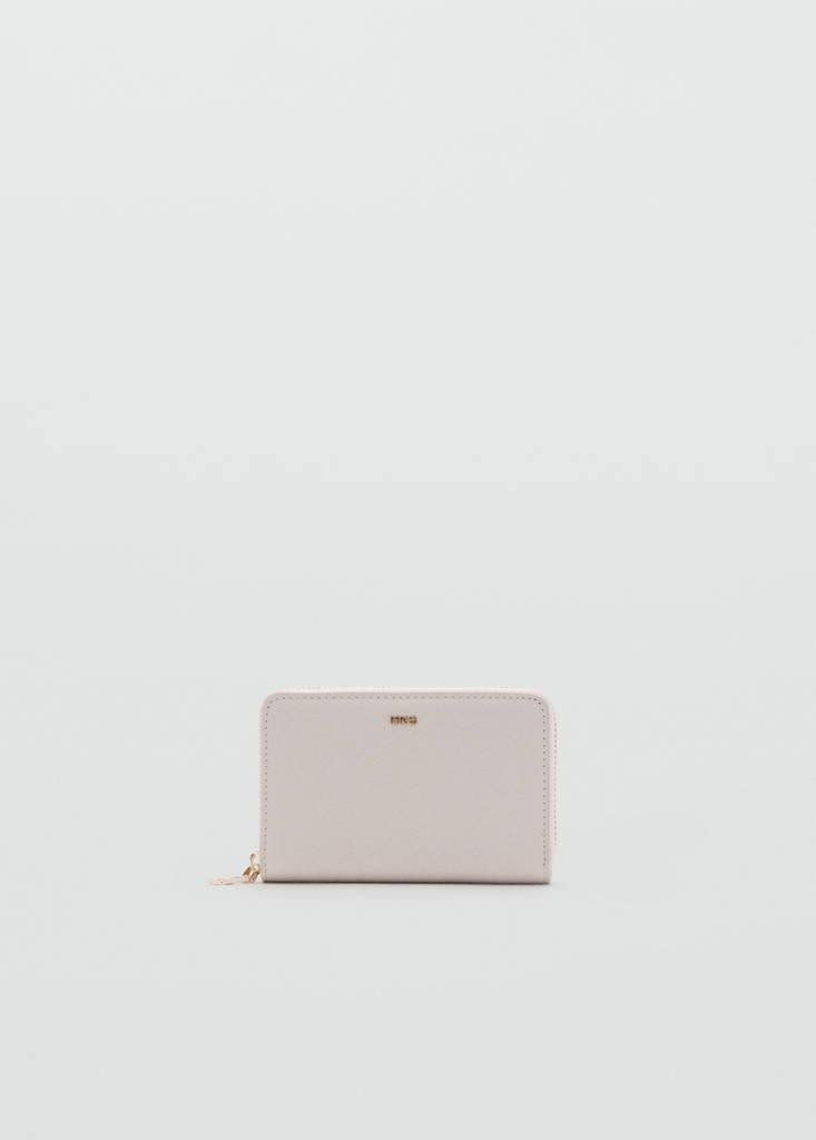 Medium wallet with saffiano effect — Ice Grey