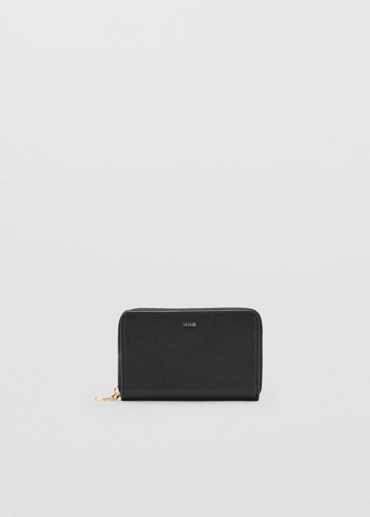 Medium wallet with saffiano effect — Black