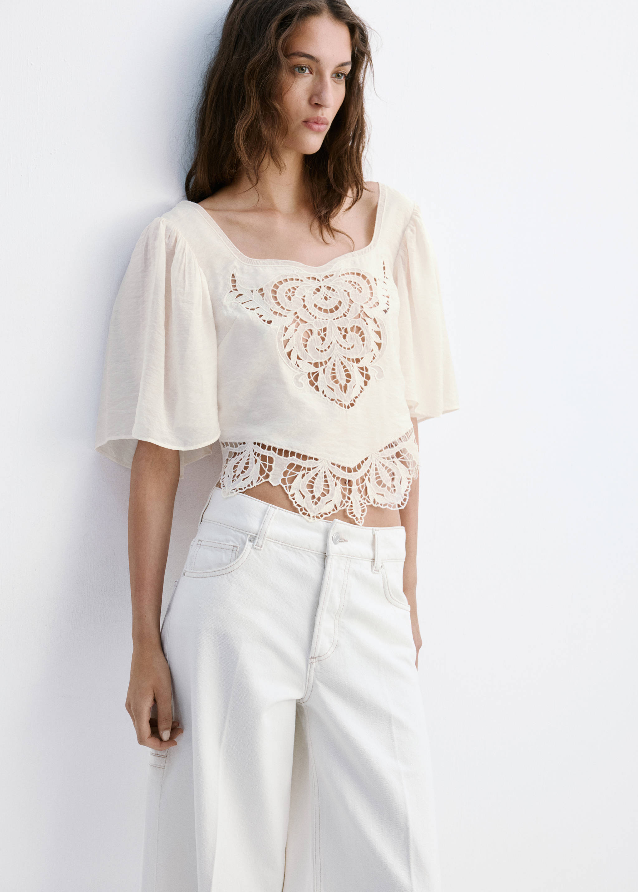 Broderie anglaise crop top - Medium plane
