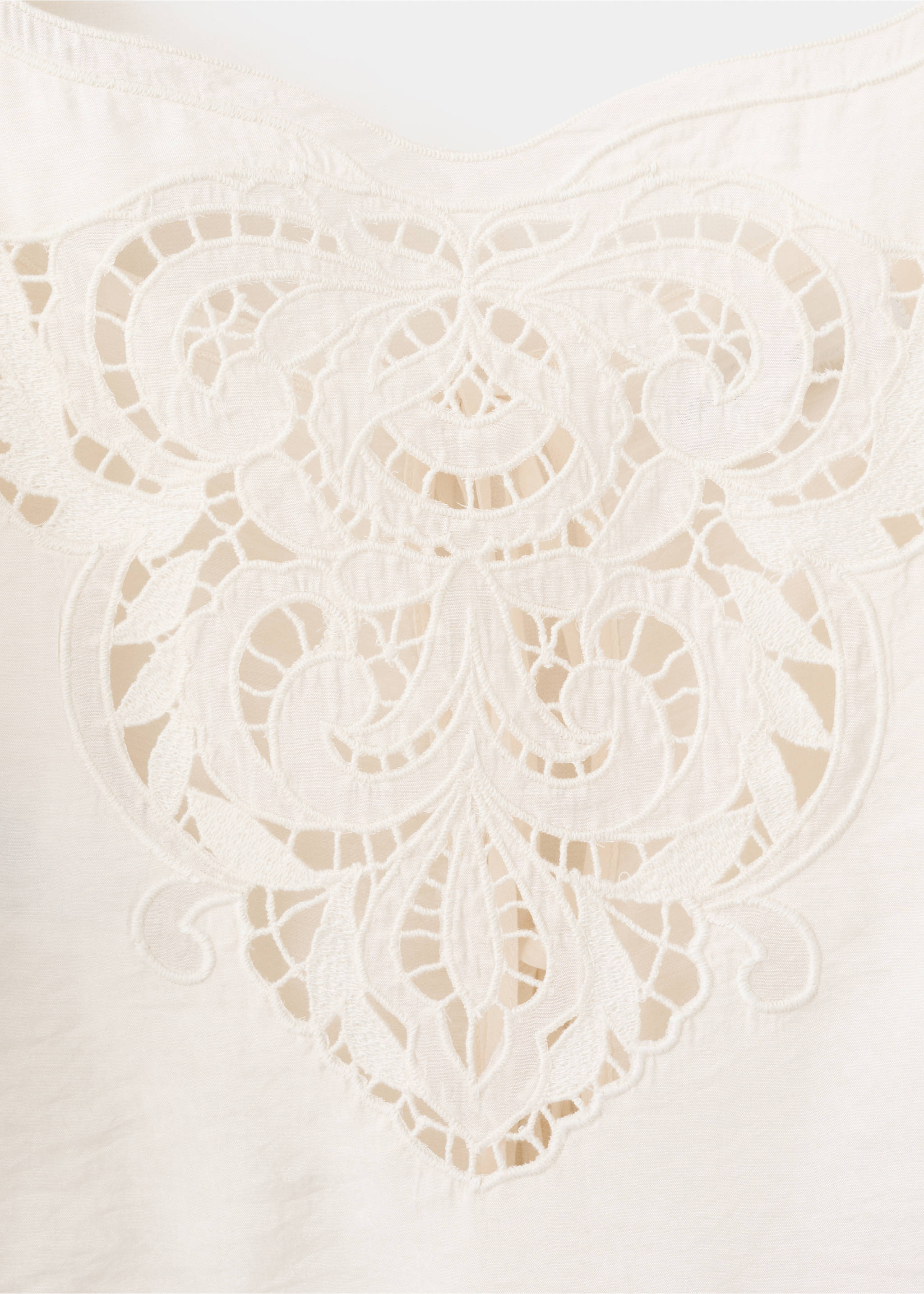 Broderie anglaise crop top - Details of the article 8, Off White. Ref: 37061388-00.