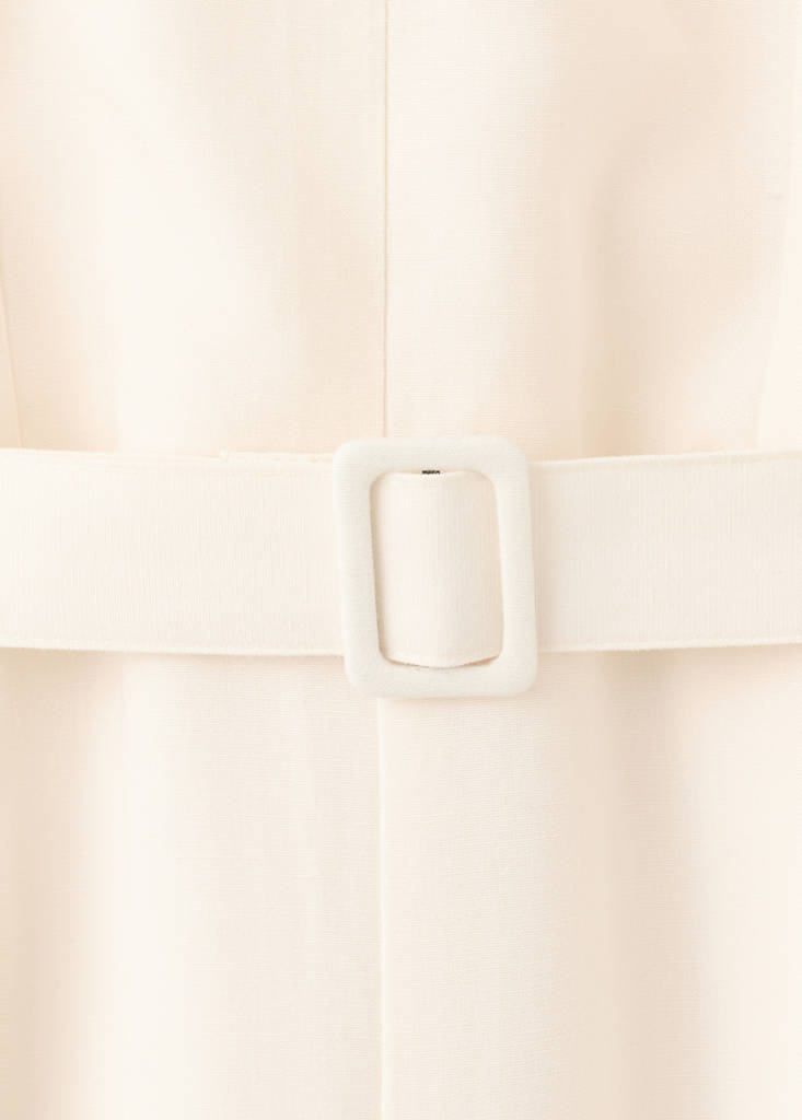 Halter jumpsuit with belt detail — Ecru