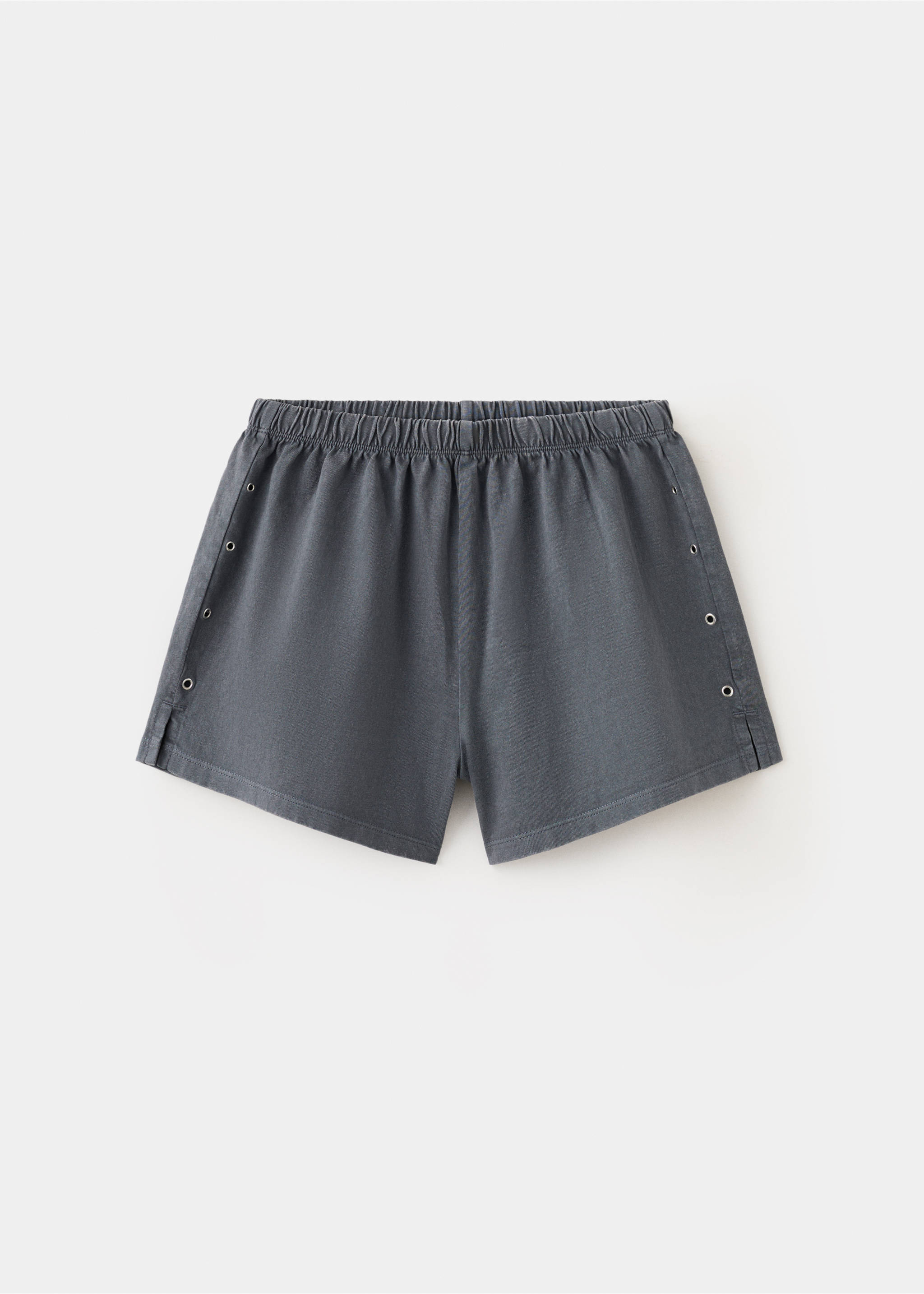 Cotton eyelets shorts - Article without model, Charcoal. Ref: 37061390-00.