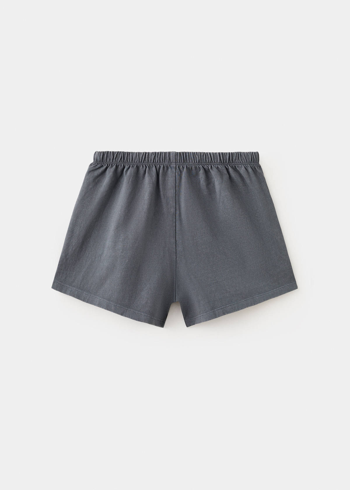 Cotton eyelets shorts — Charcoal