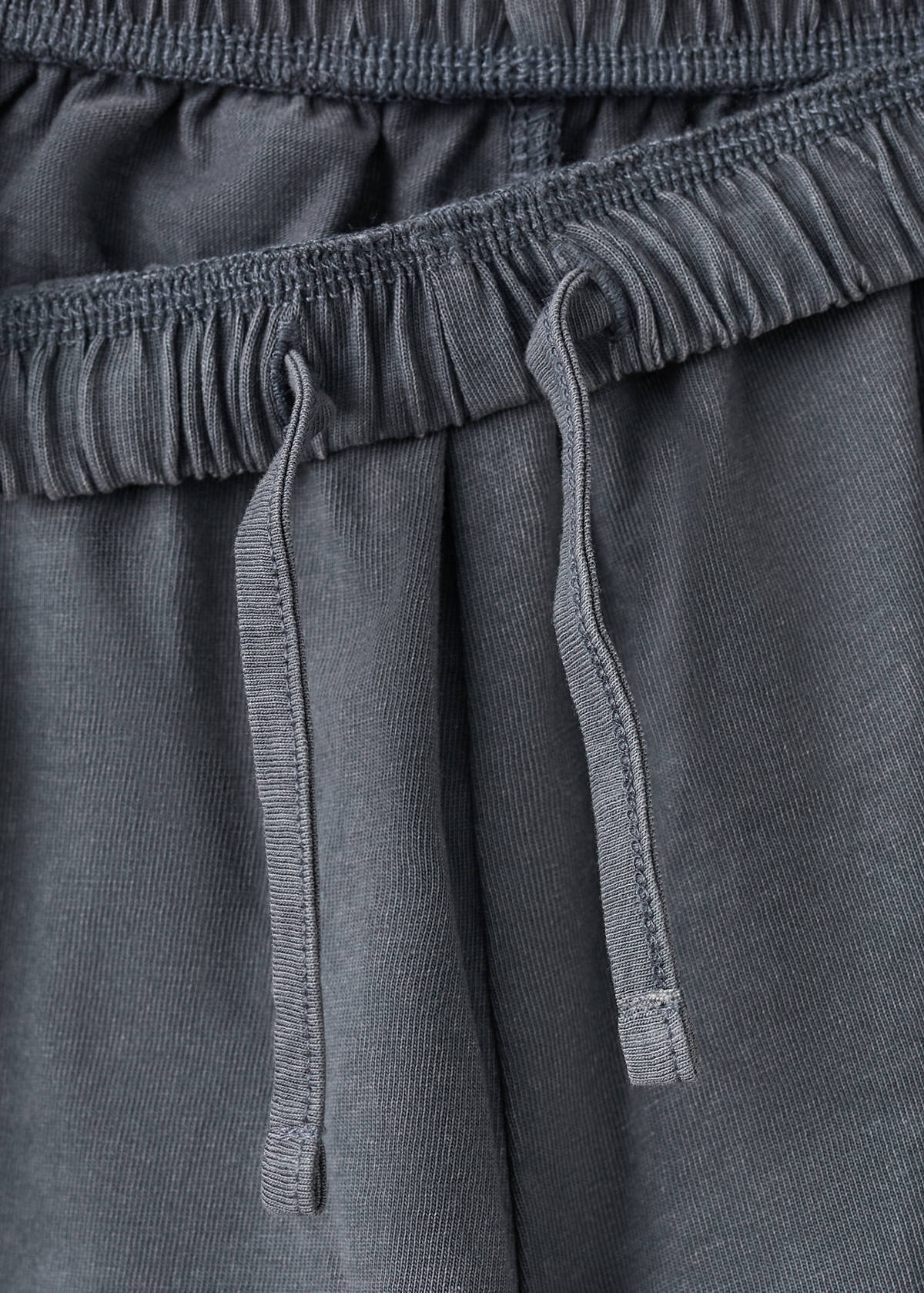 Cotton eyelets shorts — Charcoal