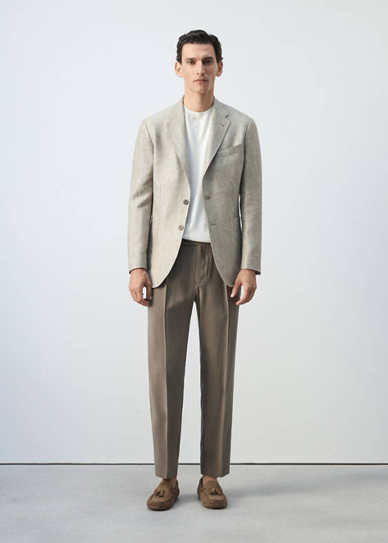 Marynarka 100% len slim fit