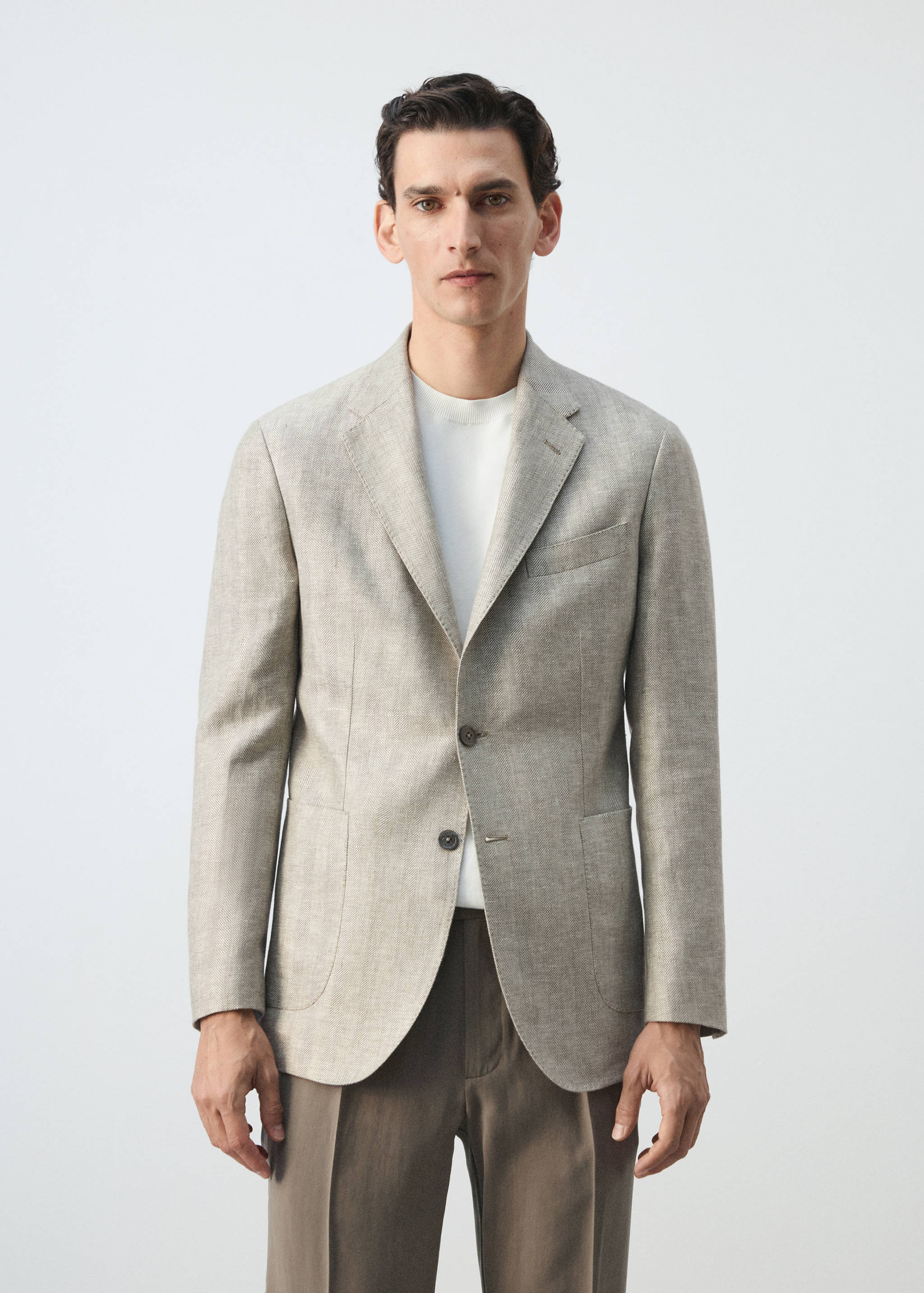 Americana traje 100% lino slim fit - Plano medio