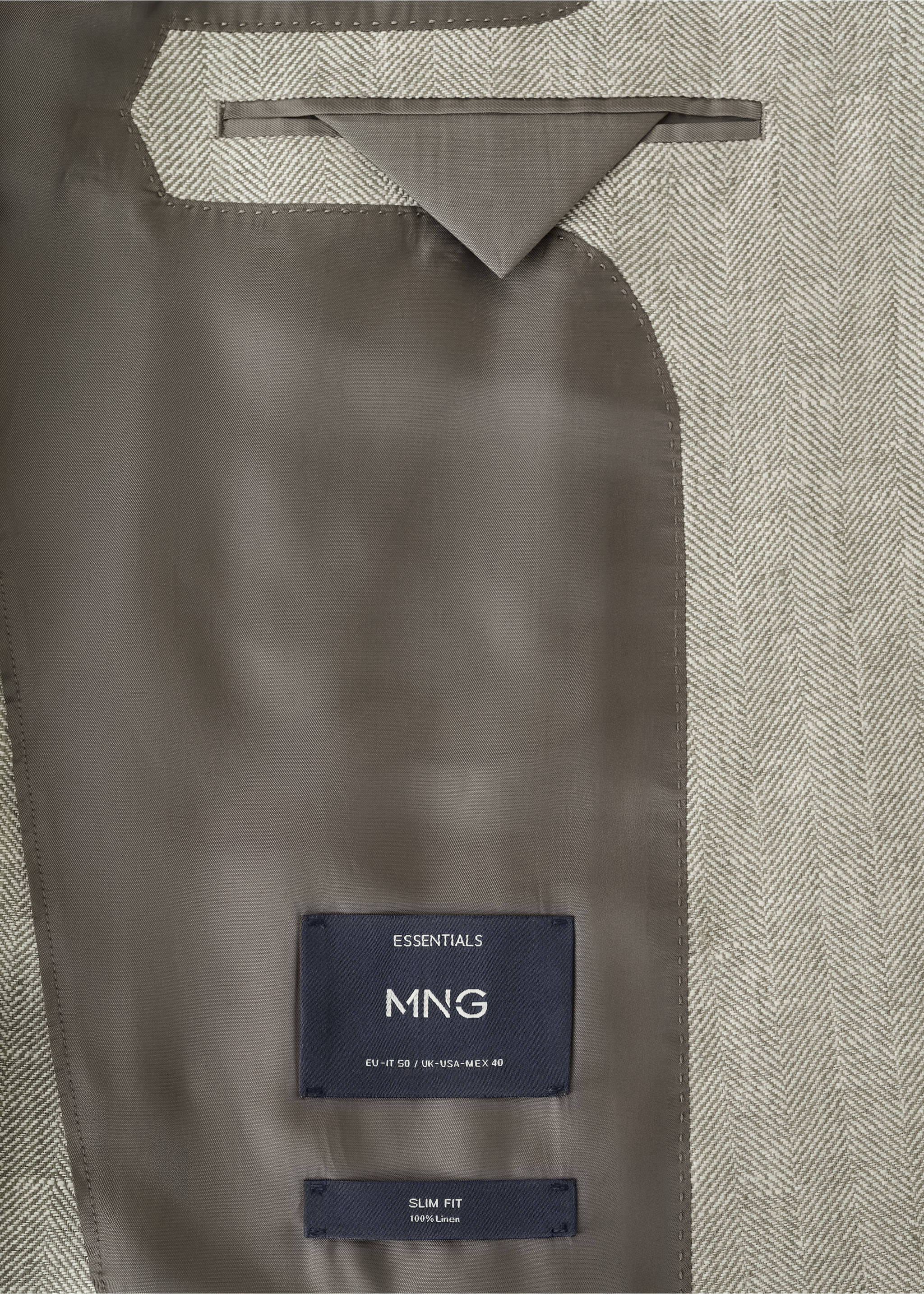 Americana traje 100% lino slim fit - Detalle del artículo 0, Verde. Ref: 37061391-00.