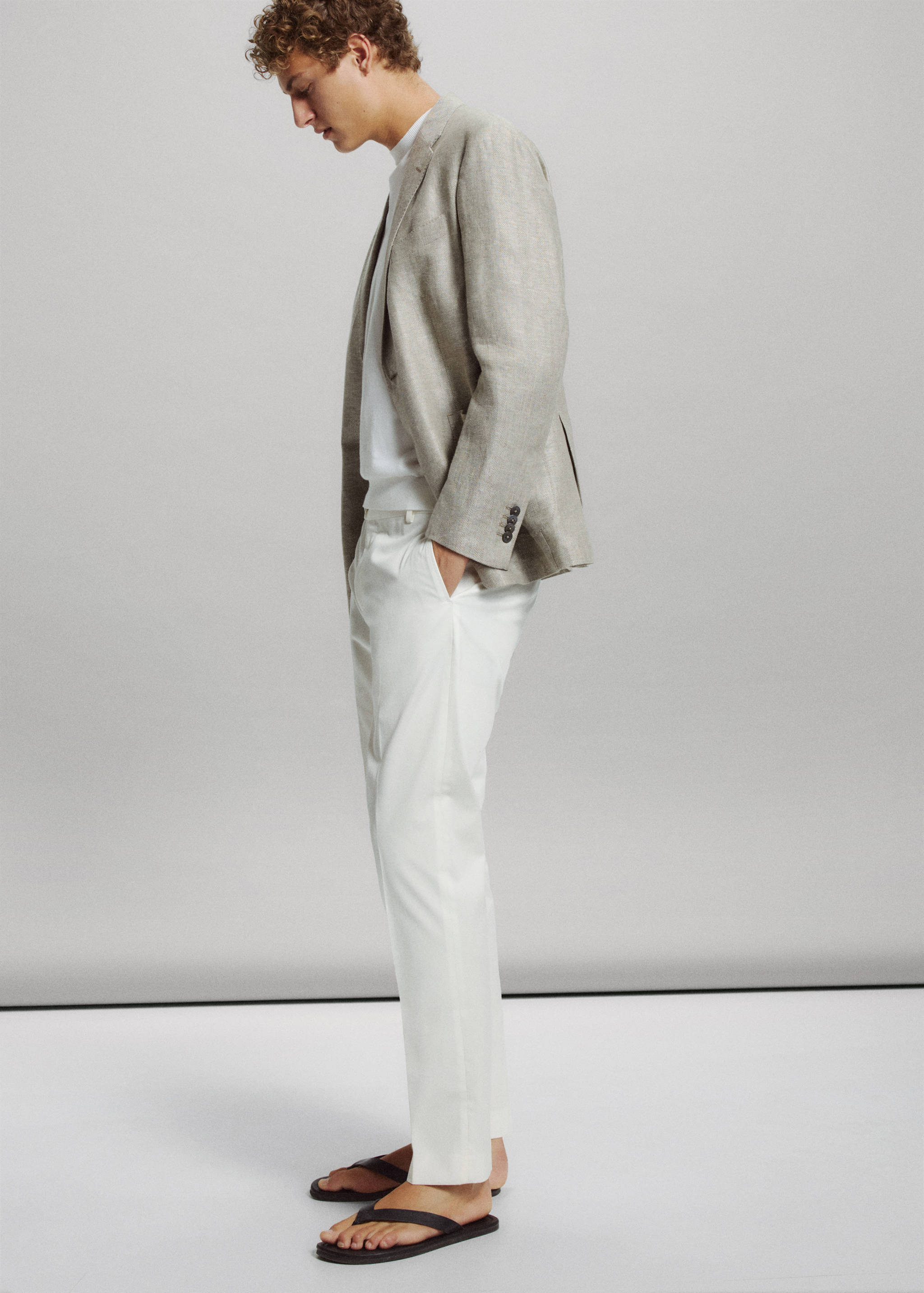 Blazer slim fit de 100% linho - Pormenor do artigo 3