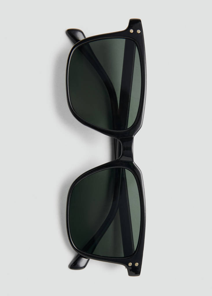 Rectangular-frame sunglasses — Black