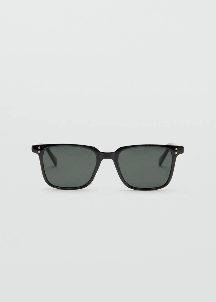 Rectangular-frame sunglasses — Black