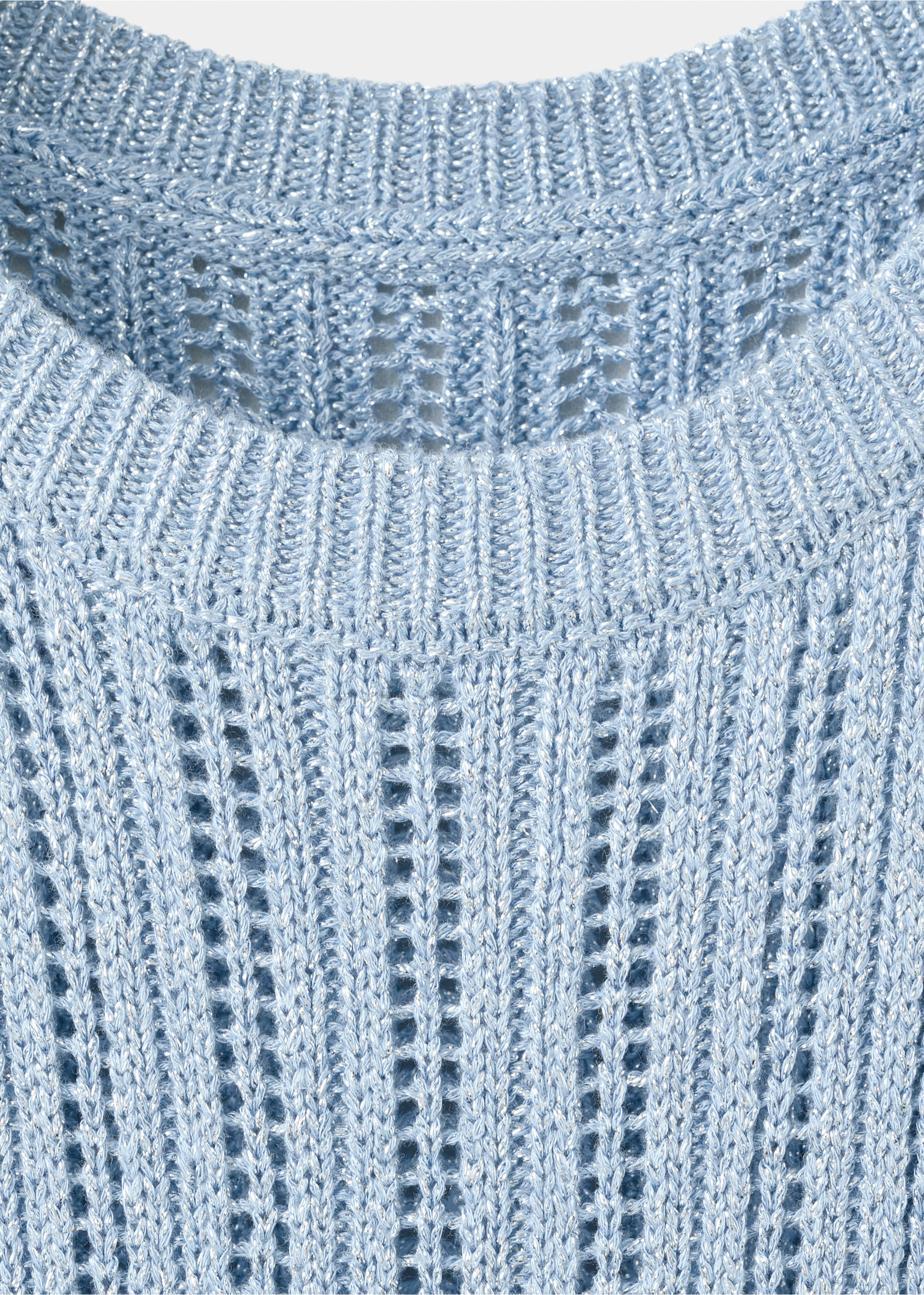 Robe longue maille ajourée - Détail de l'article 8, Bleu ciel. Ref: 37061393-00.