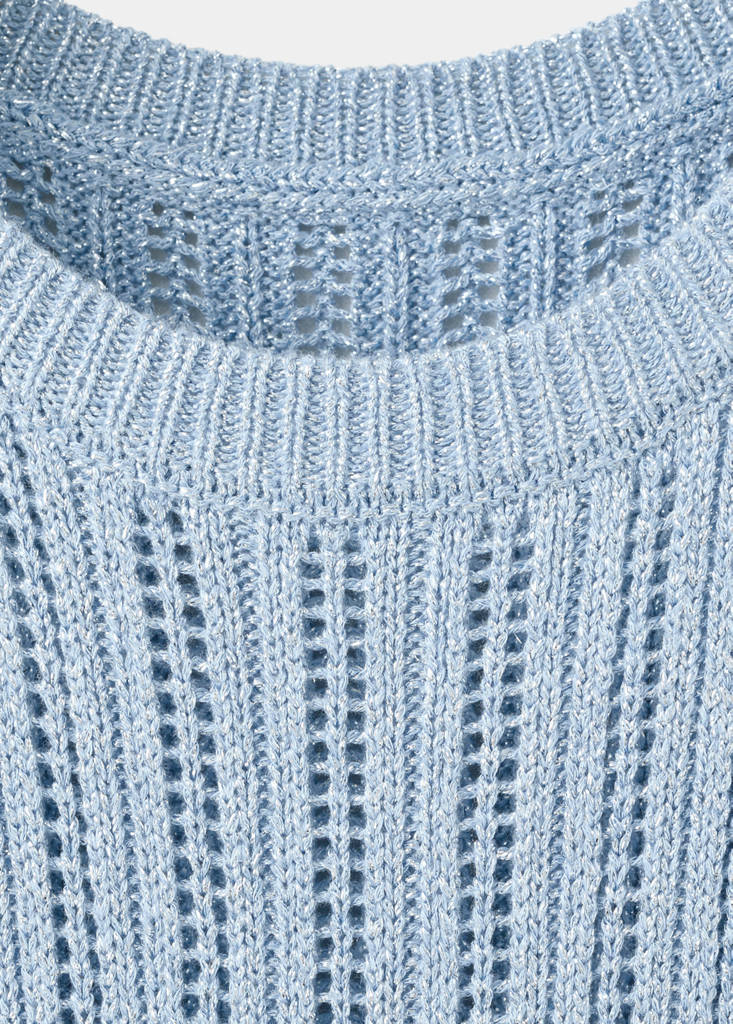 Long openwork knitted dress — Sky Blue