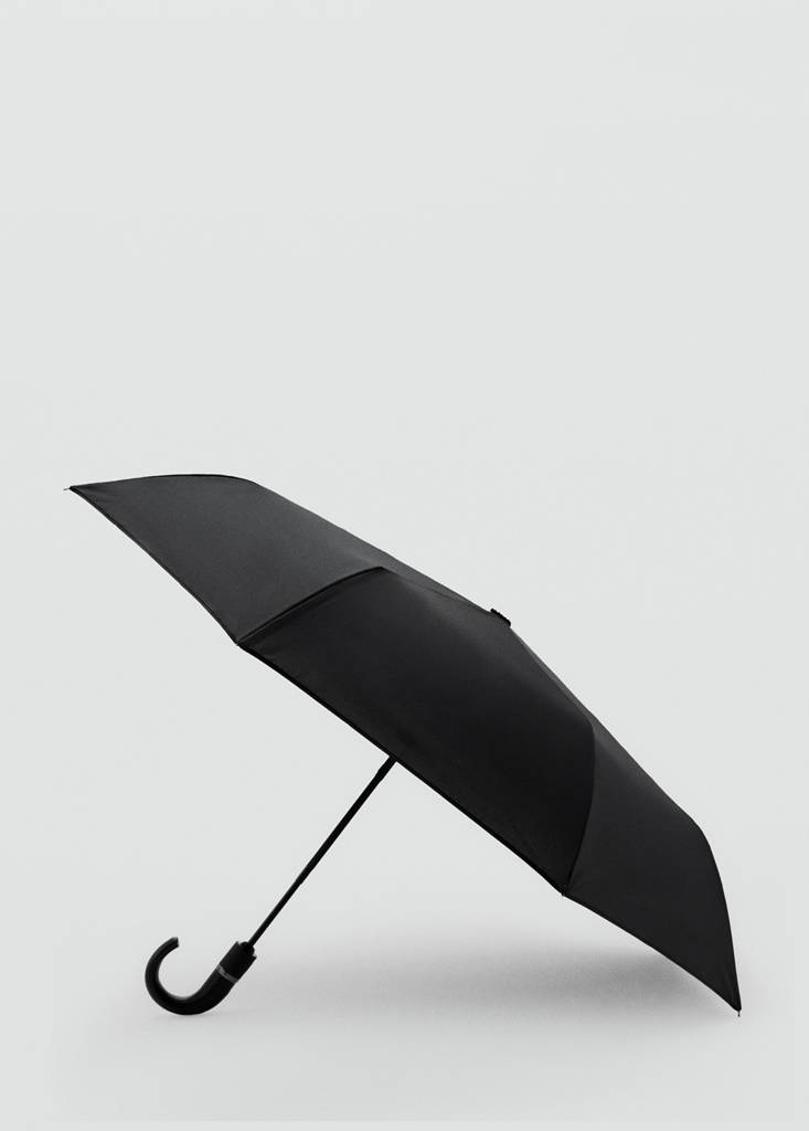 Automatycznie składany parasol czarny - Mężczyzna - Rozmiar uniwersalny - MANGO MAN