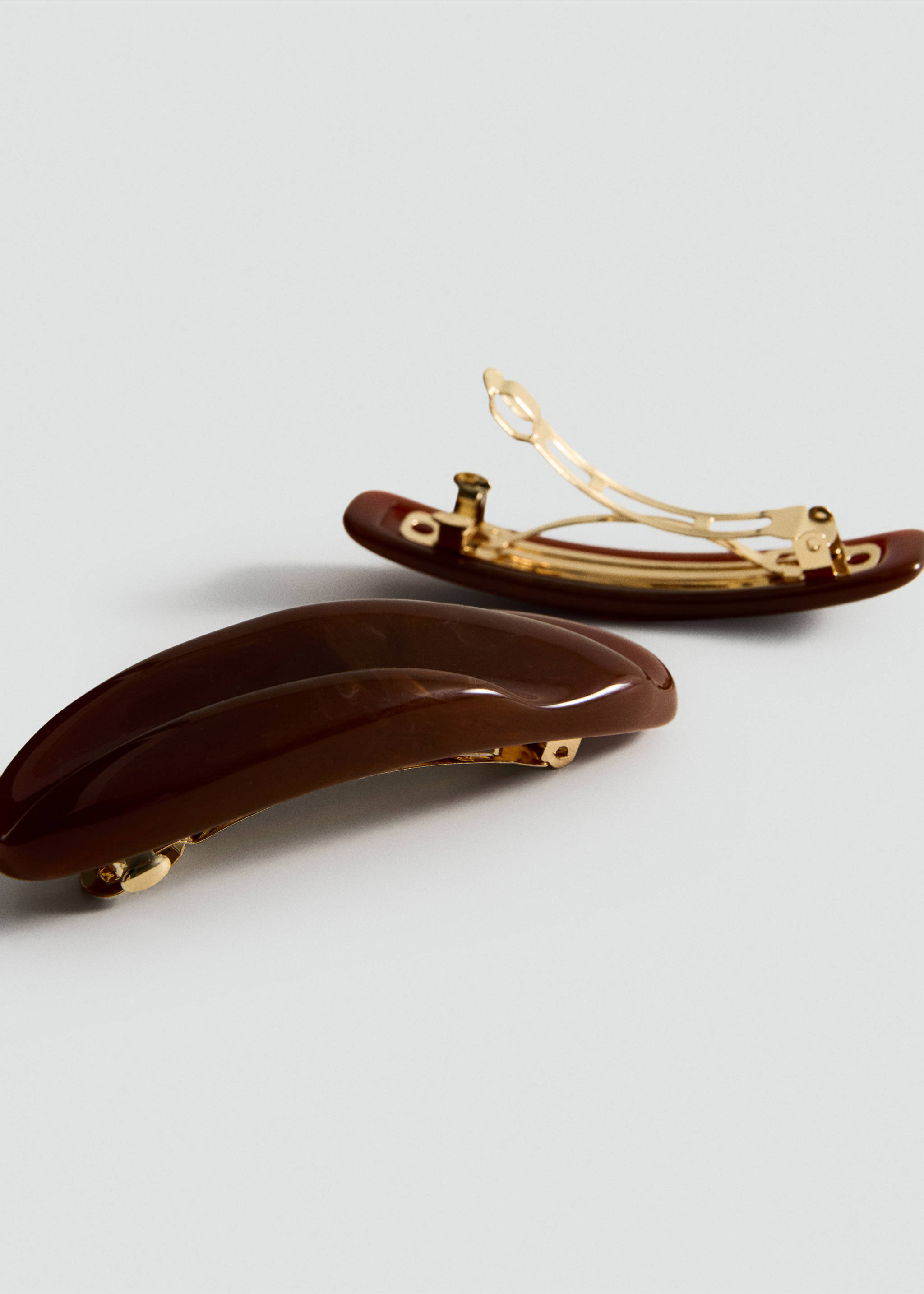 Hairclip 2 set - Medium plane, Brown. Ref: 37061395-00.