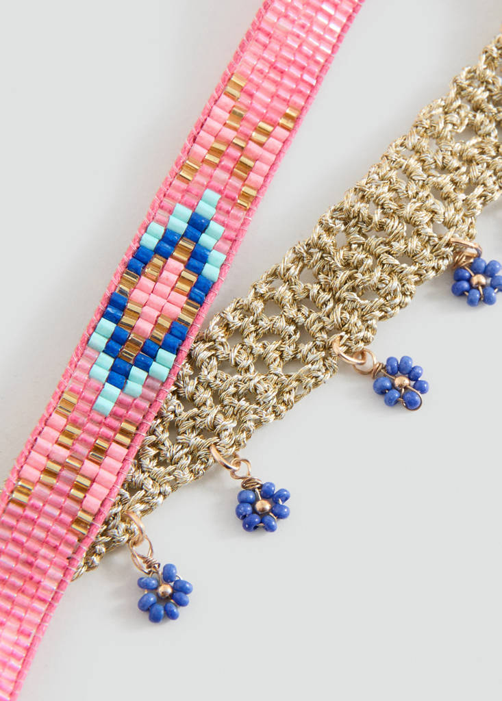 Zestaw 2 naszyjników choker różowy - Dzieci - Rozmiar uniwersalny - MANGO KIDS