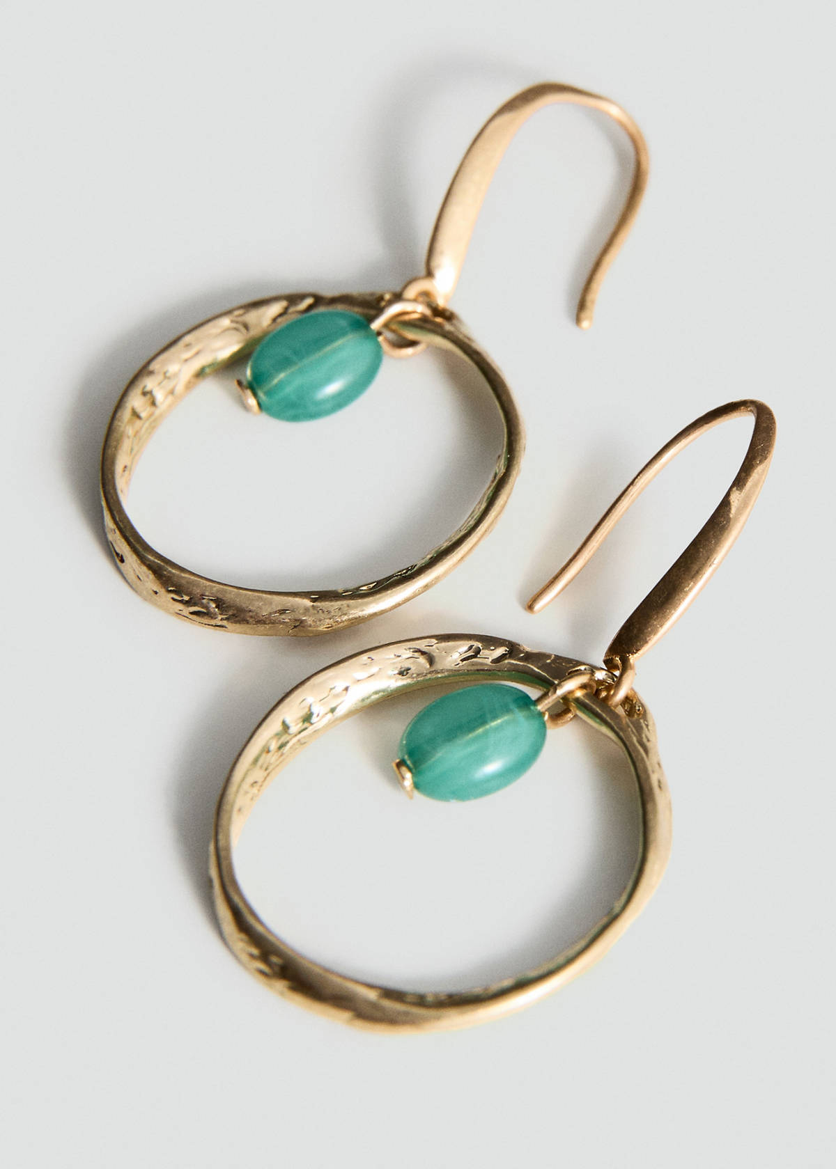 Bead hoop earrings — Gold