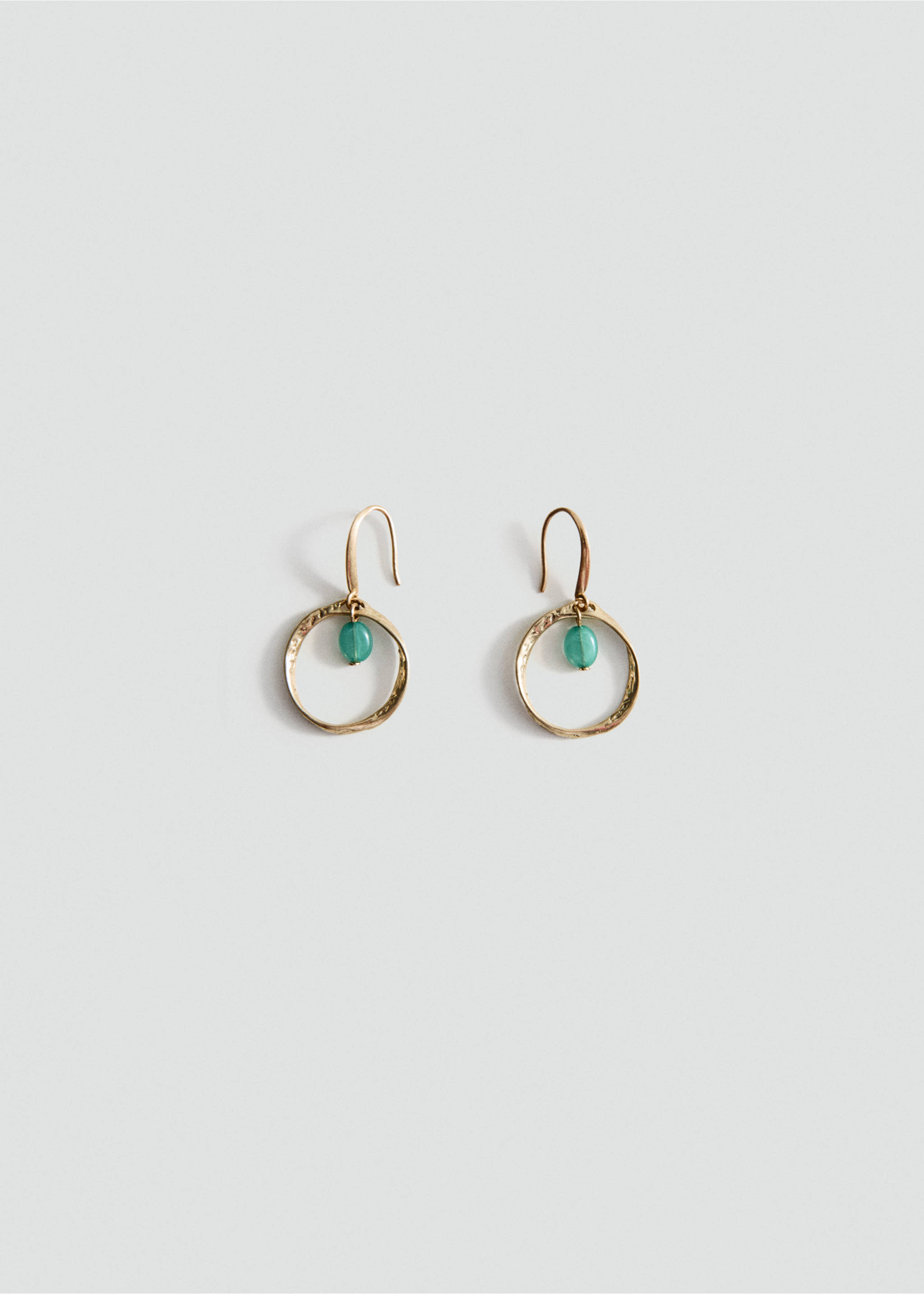 Bead hoop earrings - Article without model, Gold. Ref: 37061397-00.