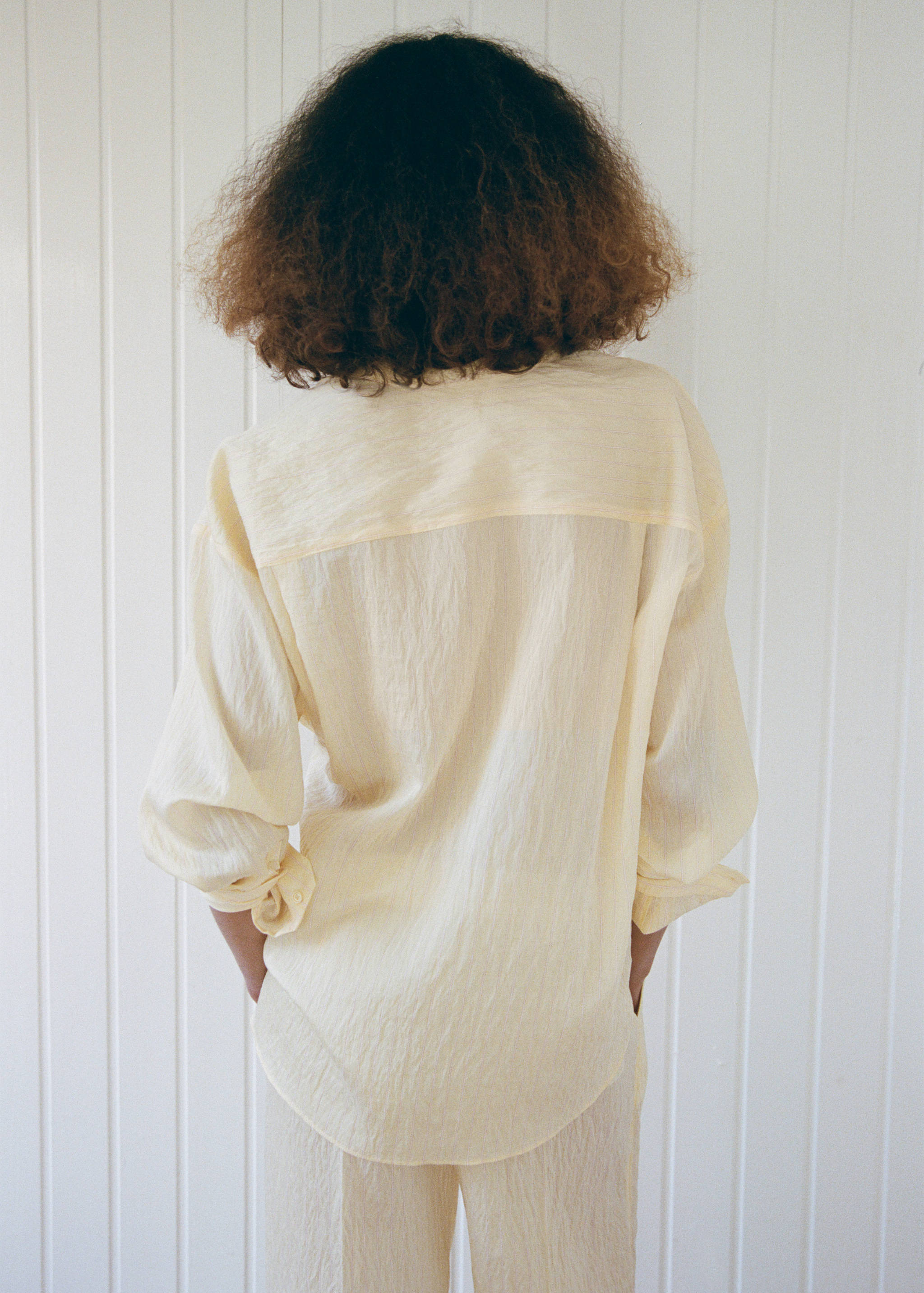 Lyocell striped shirt with bow detail - Reverse of the article