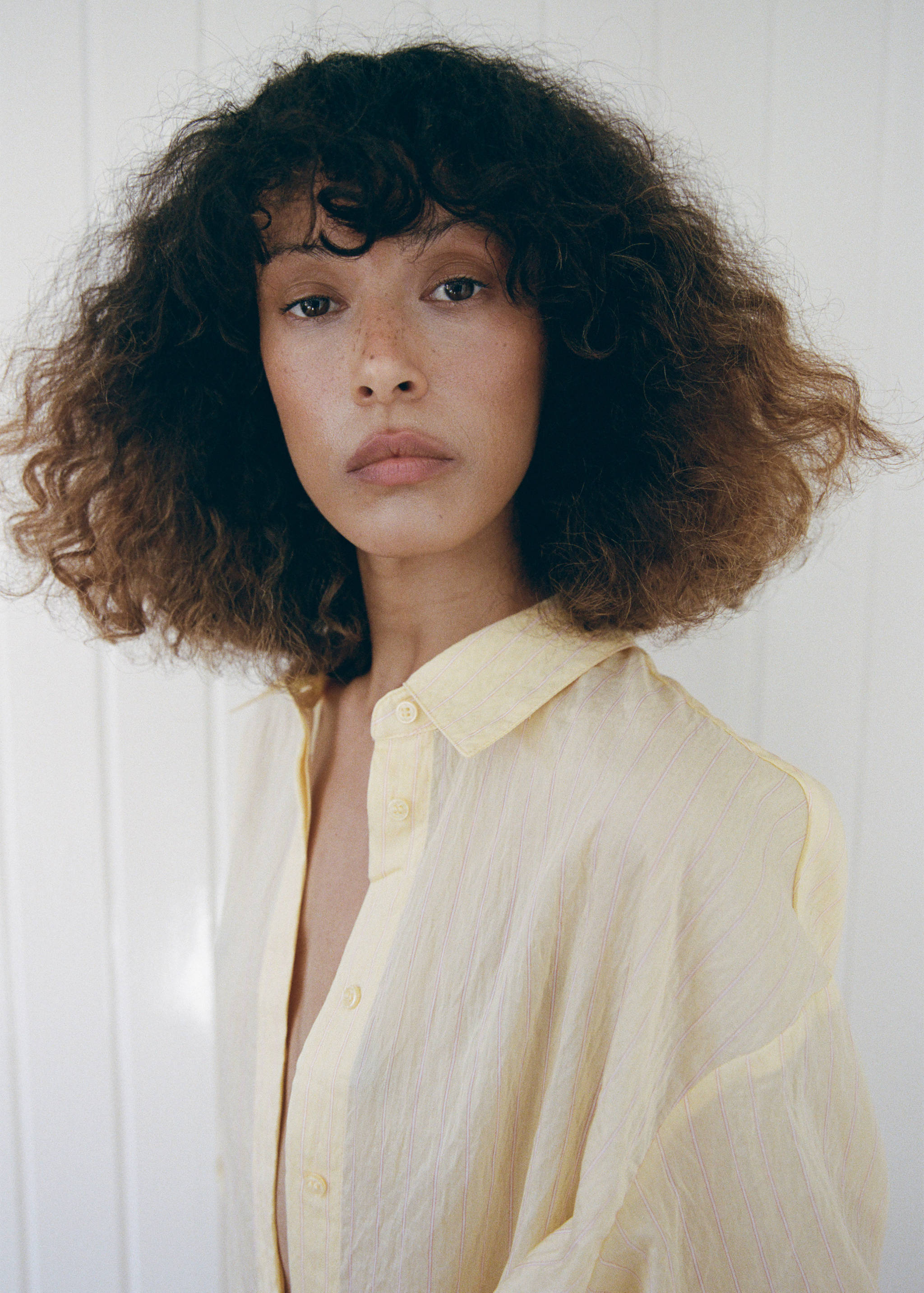 Lyocell striped shirt with bow detail - Details of the article 1