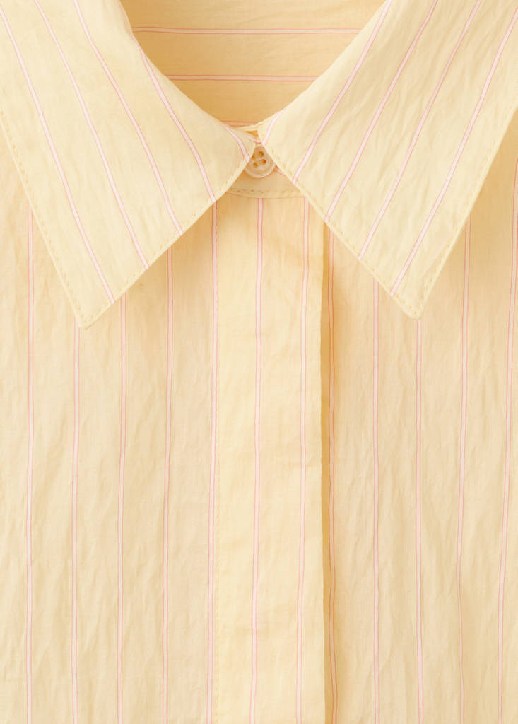 Lyocell striped blouse with bow detail — Yellow