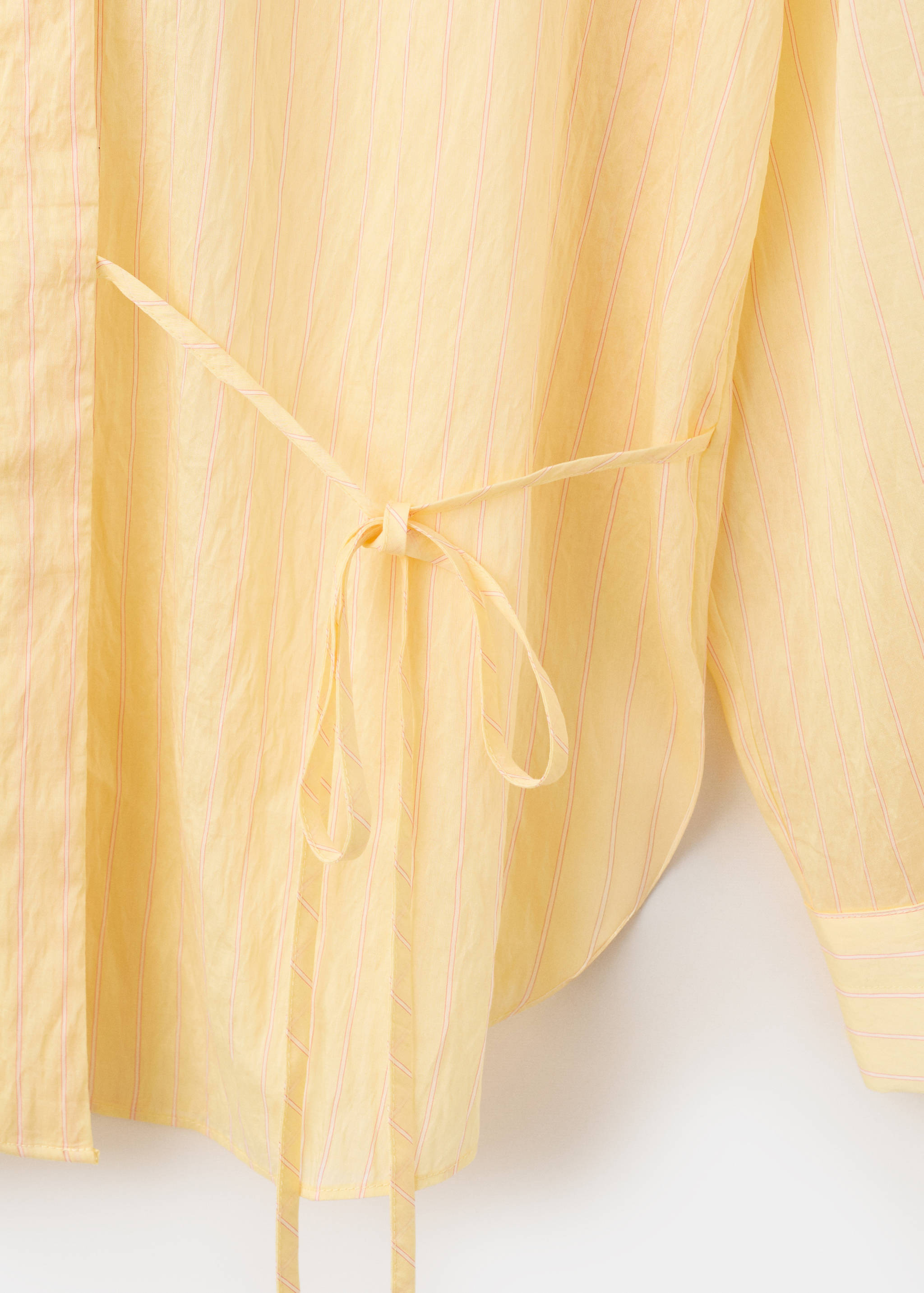 Lyocell striped shirt with bow detail - Details of the article 0