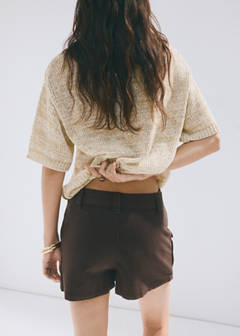 Cargo denim culottes — Chocolate 3