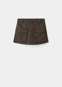 Cargo denim culottes — Chocolate 6